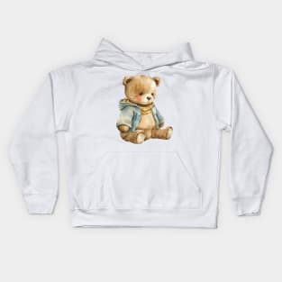 Watercolor Teddy Bear Kids Hoodie